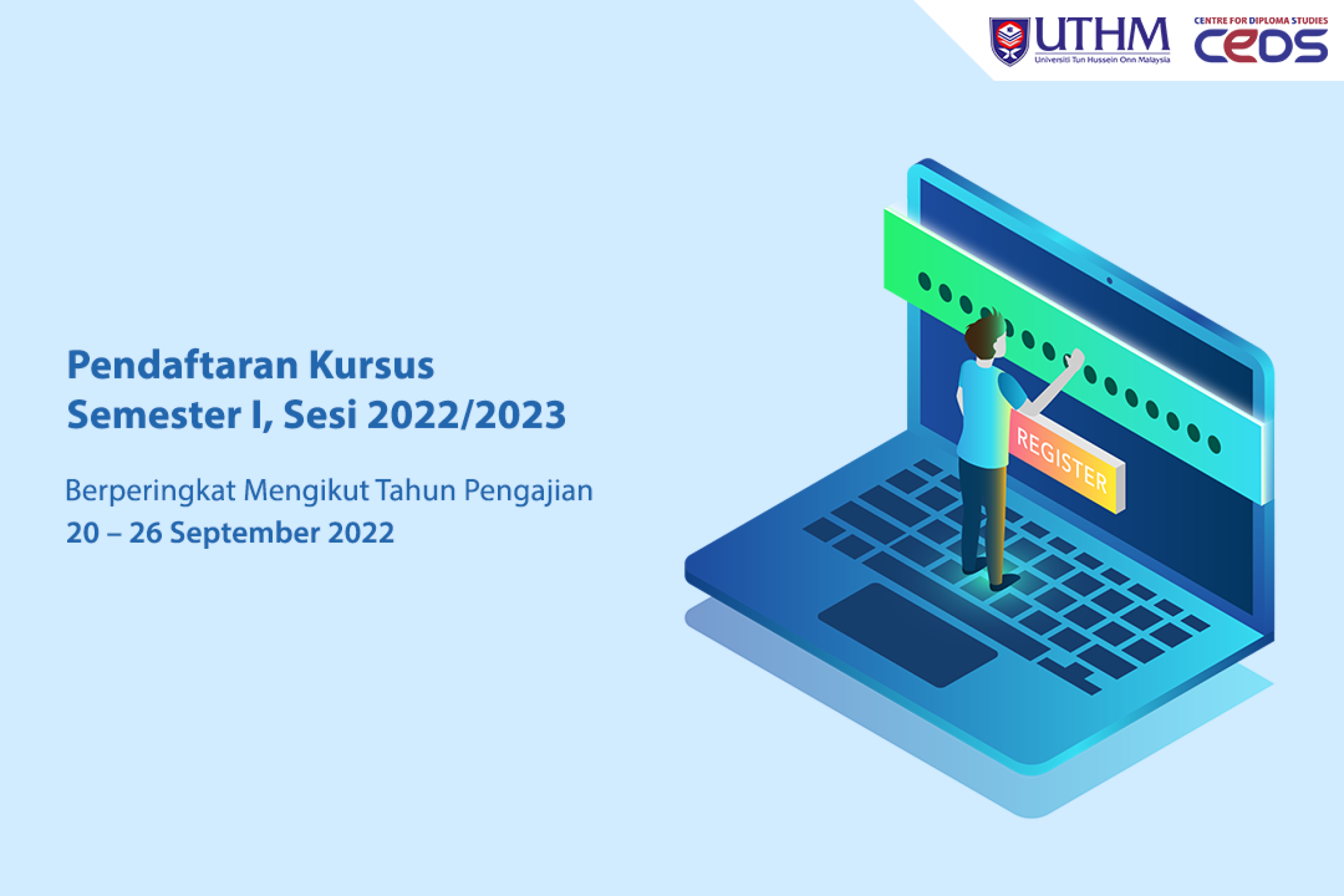 Pendaftaran Kursus Semester I, Sesi 2022/2023